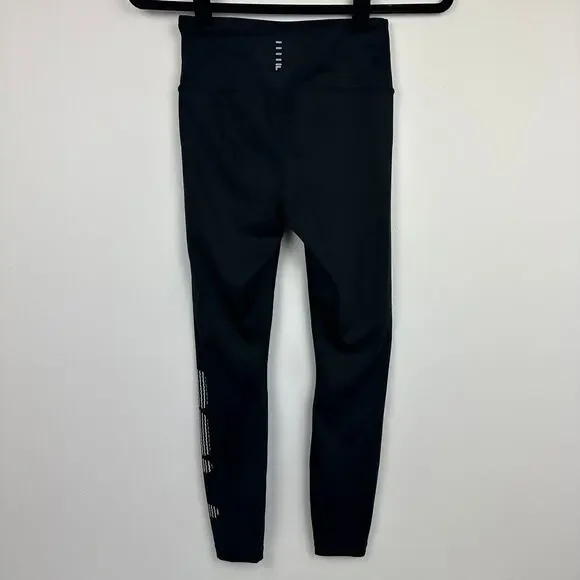 Fila Womens Halina 7/8 Spellout Performance Mid Rise Active Black Leggings XS - Picture 3 of 10